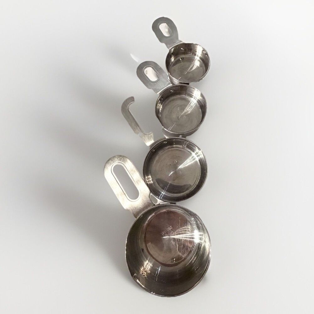Hoffritz Measuring Cups Stackable Nesting Stainless Steel Set Of 4 - Picture 2 of 4